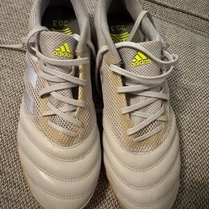 adidas Light Gray Sneakers with Yellow Logo Accents
